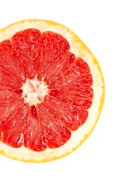Red grapefruit close-up macro shot Stock Photos