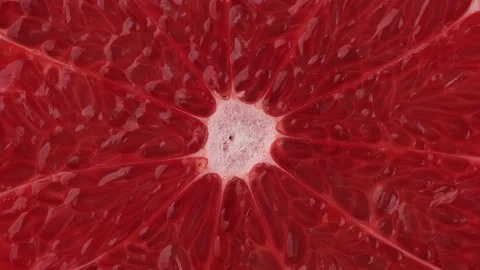 Red grapefruit closeup, rotate Stock Footage 165194374
