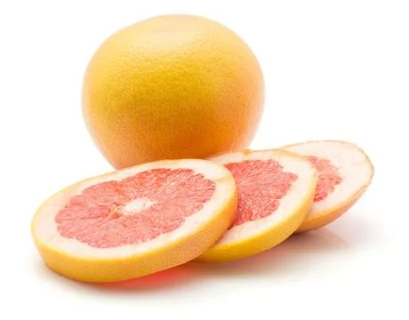 Red grapefruit isolated on white Stock Photos