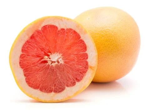 Red grapefruit isolated on white Stock Photos