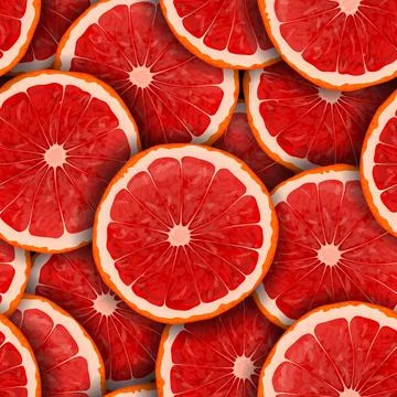 Red grapefruit seamless pattern vector illustration Stock Illustration