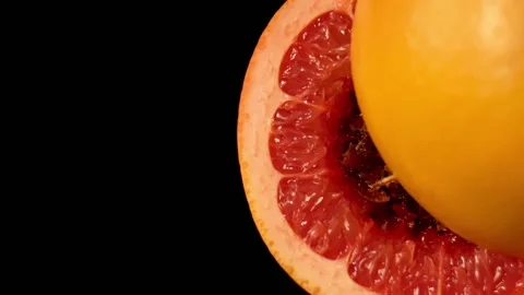 Red grapefruit with tobacco. Process of preparing a hookah. Video stock 150005521