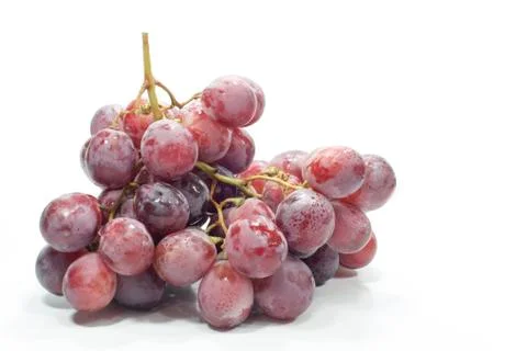 Red grapes isolated on white background Stock Photos