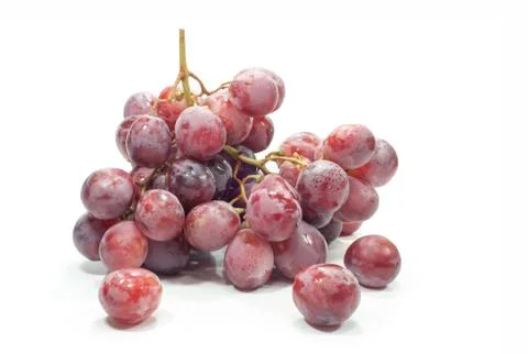 Red grapes isolated on white background Stock Photos