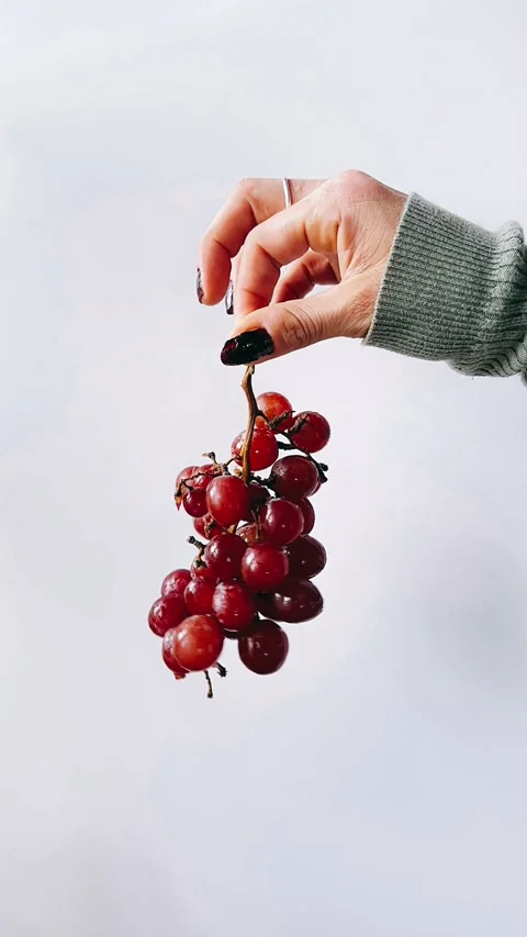 Red grapes, minimal, white background, studio shot, elegance, beauty, Stock Footage 278490429