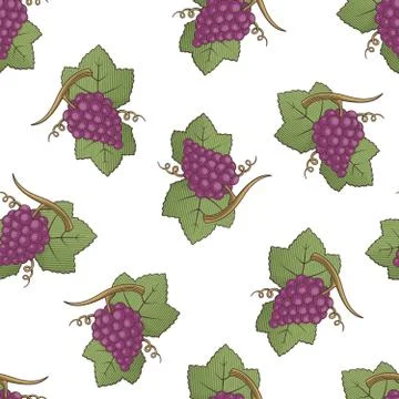 Red Grapes Pattern Stock Illustration