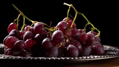 Red grapes with water drops close up Stock Footage 166170473