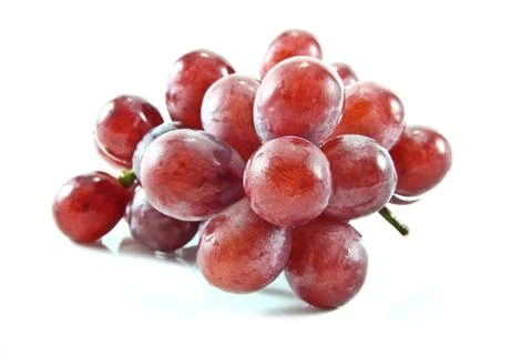 Red grapes on white background. Foto stock