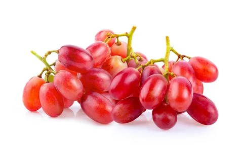 Red grapes on white background. Stock Photos