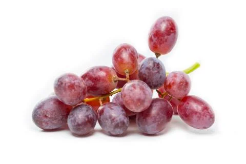 Red grapes on white Stock Photos