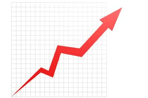 Red graph in chart table Stock Illustration