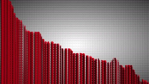 Red Graph moving down on chart as recession or financial crisis 3d animation Stock Footage 130702129