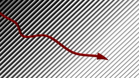 Red Graph moving down on chart as recession or financial crisis 3d animation Stock Footage 131515717