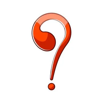 Red graphic question mark symbol highlighting unknown concepts Ilustração Stock