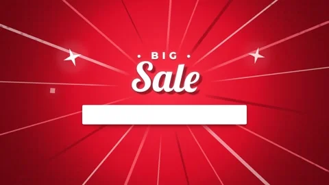 A red graphic template featuring the words BIG SALE in white, set against a.. Stock Footage 345453778
