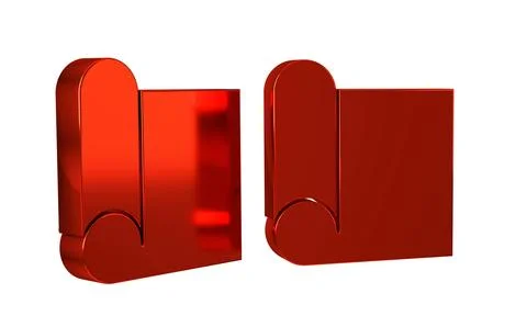 Red Graphing paper for engineering icon isolated on transparent background. Ilustración de archivo