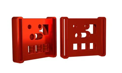 Red Graphing paper for engineering icon isolated on transparent background. Ilustración de archivo