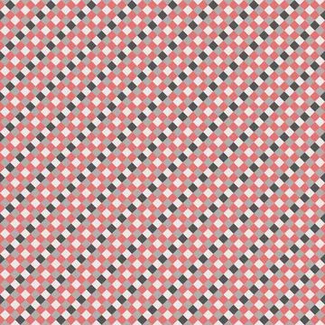 Red Gray White Seamless Small Diagonal French Checkered Pattern. Little Incli Stock Illustration