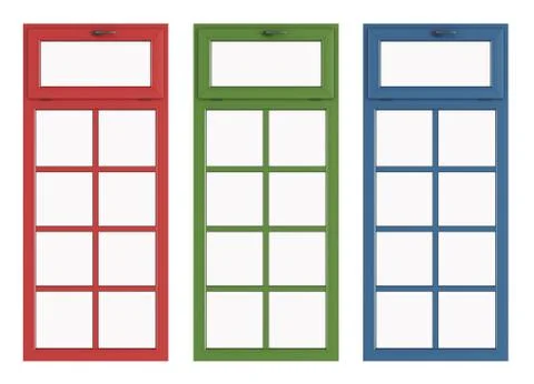 Red green and blue windows Stock Illustration