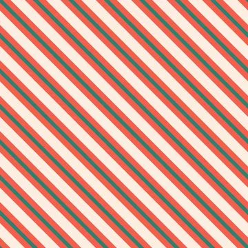 Red, green and white candy cane diagonal stripes Christmas pattern Stock Illustration