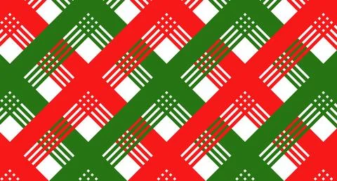 Red green and white Diagonal lines seamless pattern background. Merry Christmas Stock Illustration
