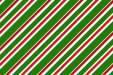 Red, green and white diagonal stripes background vector illustration. Candy cane Stock Illustration