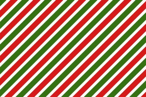 Red, green and white diagonal stripes background vector illustration. Candy cane Stock Illustration
