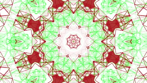 Red-green animated abstract background. kaleidoscope patterns. 3d render Stock Footage 101667911