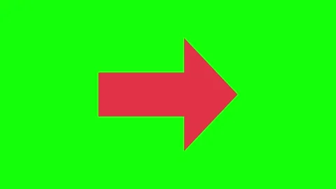 Red Green Arrow Screen Horizontal 16:9 Green Screen Stock Footage 340461555