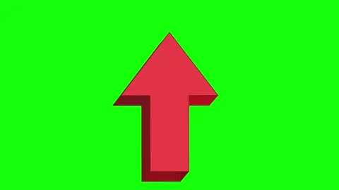 Red Green Arrow Screen Horizontal 16:9 Green Screen Vídeo Stock 340461905