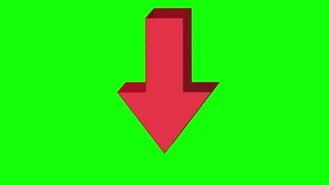 Red Green Arrow Screen Horizontal 16:9 Green Screen Stock Footage 340461941