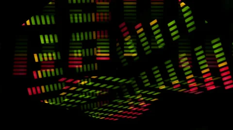 Red &amp; Green Bars Mirror Graphic Equalizer Diamond 库存影片 32647864