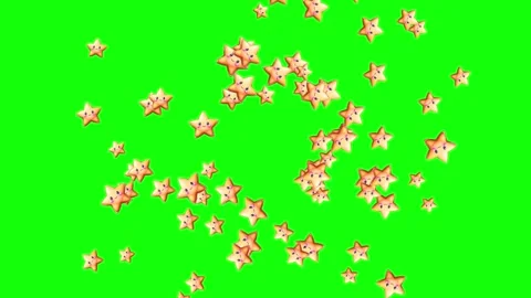 Red, Green, Black Fish and Flower and Star and Screen Green Screen Stock Footage 339444026