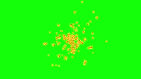 Red, Green, Black Star and Screen and Fire and Snow Green Screen Stock Footage 339444555