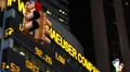 Red Green Car Traffic Light Illuminated Night Stock Market Ticker NYC Financial HD Footage