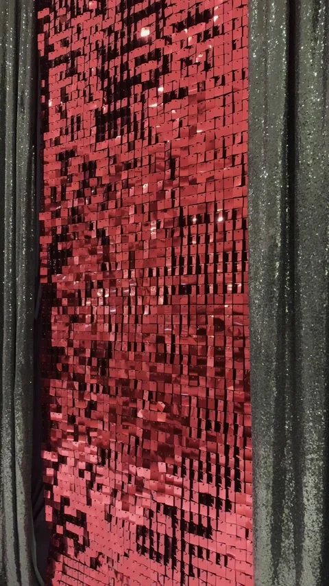 Red green christmas decorations sequins vertical background Stock Footage 321766478
