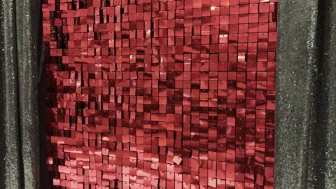 Red green christmas decorations sequins background horizontal Stock Footage 321766496