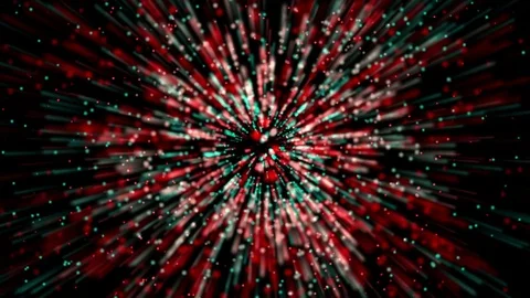 Red Green Colored Explosion Flower Of Particles Abstract Motion Background Stock Footage 72823099