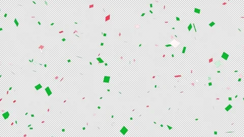 Red &amp; Green Confetti Pack on transparent Background Stock Footage 292833483