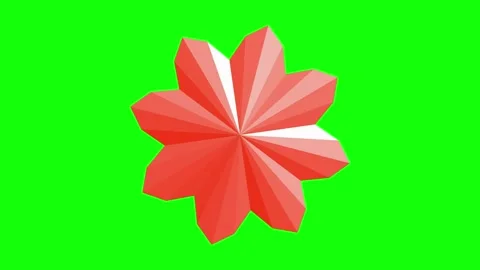Red Green Flower Horizontal 16:9 Green Screen Stock Footage 340461354