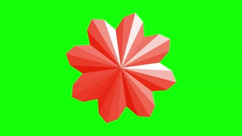 Red Green Flower Horizontal 16:9 Green Screen Stock-Footage 340461377