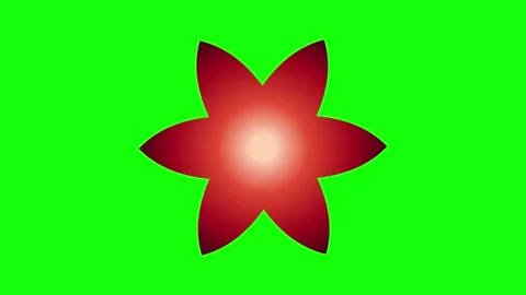 Red Green Flower Screen Horizontal 16:9 Green Screen Video stock 340461344