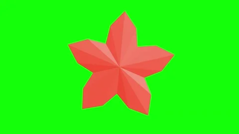 Red Green Flower Star Horizontal 16:9 Green Screen Video stock 340461340