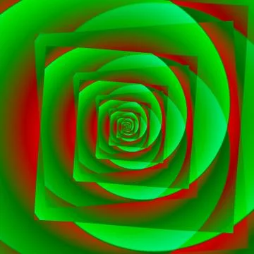 Red green modern pattern with straight and curved edges of color areas Stock Illustration