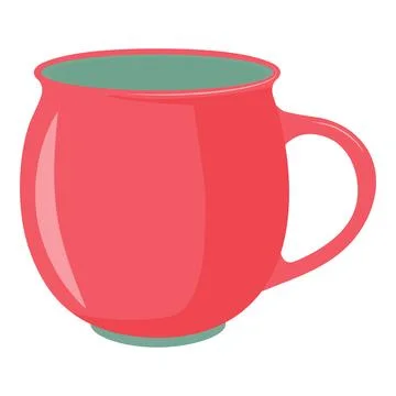 Red-green mug with handle Stock Illustration