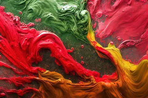 Red green paint splatters Stock Illustration