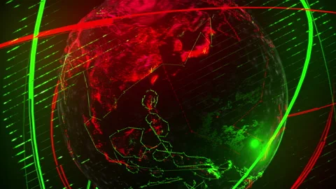 Red green planet Stock Footage 143345569