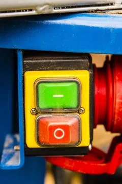 Red green power button switch Stock Photos
