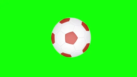 Red Green Soccer Ball Horizontal 16:9 Green Screen Video stock 340460769