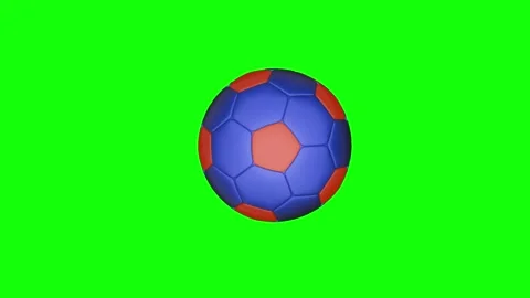 Red Green Soccer Ball Horizontal 16:9 Green Screen Video stock 340460932